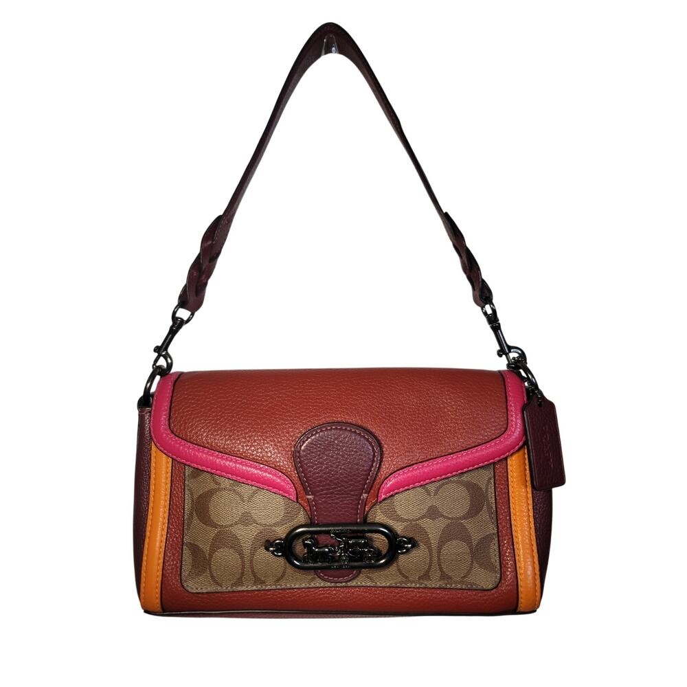 Coach Colorblock Signature Jade Shoulder Bag
